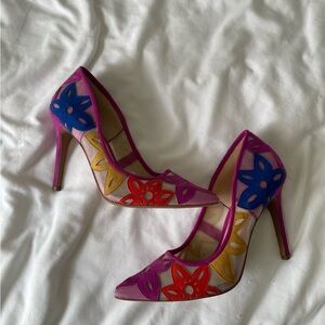 Jessica Simpson Floral Embroidered Stiletto Heels